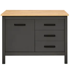Tavolo Bar da Cucina Antracite Rovere Isola 1 Anta Cassetti Soft-Close 2