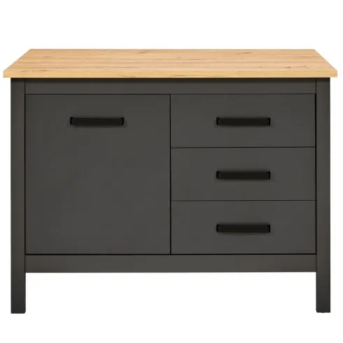 Tavolo Bar da Cucina Antracite Rovere Isola 1 Anta Cassetti Soft-Close