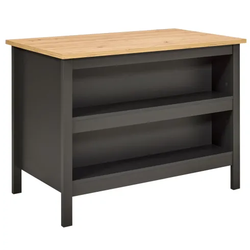 Tavolo Bar da Cucina Antracite Rovere Isola 1 Anta Cassetti Soft-Close