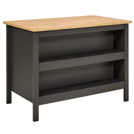 Tavolo Bar da Cucina Antracite Rovere Isola 1 Anta Cassetti Soft-Close