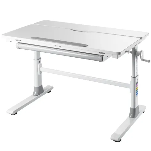 Scrivania Regolabile 100x60 cm con Piano Disegno Inclinabile Cassetto