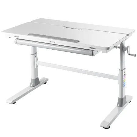 Scrivania Regolabile 100x60 cm con Piano Disegno Inclinabile Cassetto