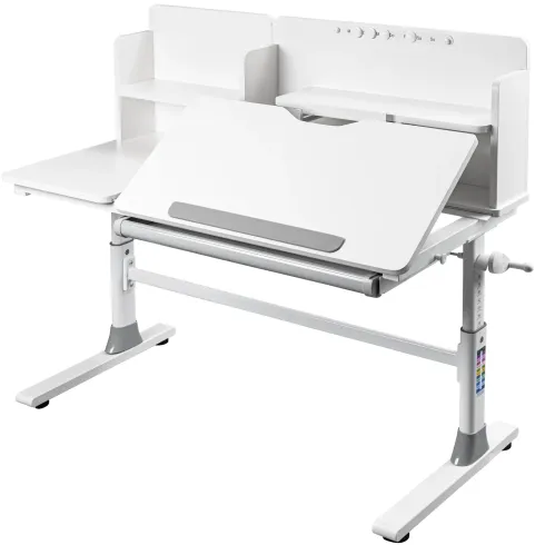 Scrivania per Bambini 120x60 Regolabile con Piano Inclinabile Cassetto
