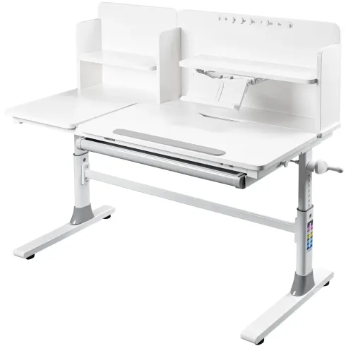 Scrivania per Bambini 120x60 Regolabile con Piano Inclinabile Cassetto