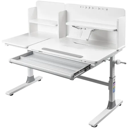 Scrivania per Bambini 120x60 Regolabile con Piano Inclinabile Cassetto