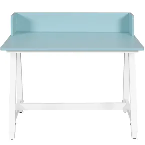 Scrivania Regolabile per Bambini 80x60 cm Bianco Azzurro Metallo MDF 2