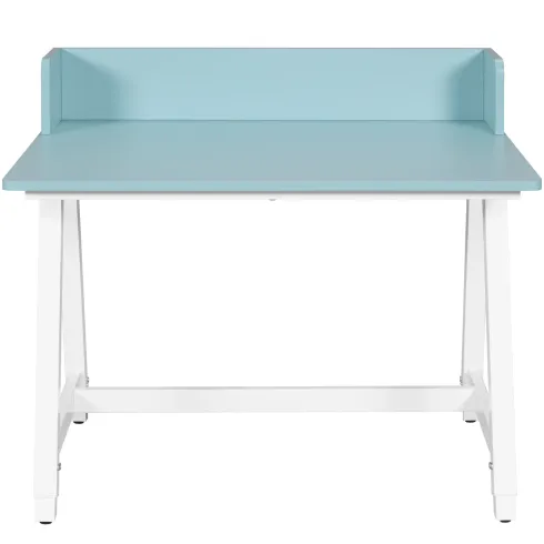 Scrivania Regolabile per Bambini 80x60 cm Bianco Azzurro Metallo MDF