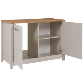 Mobile da Cucina per Lavello Lavastoviglie Modulare Beige Rovere 2 Ante 2