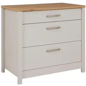 Mobile Cucina Base per Piano Cottura Beige Rovere con 3 Cassetti