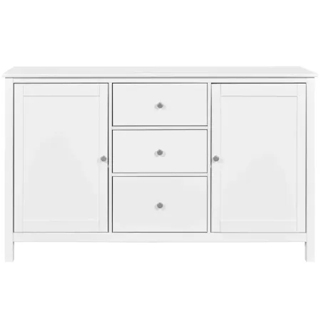 Credenza da Cucina 3 Cassetti 2 Ante in Legno Bianco Madia Moderna