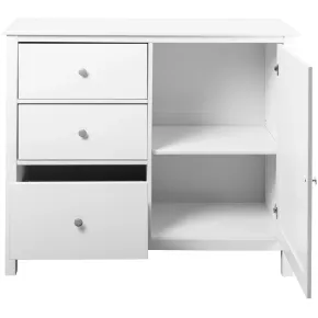 Credenza da Cucina 3 Cassetti 1 Anta in Legno Bianco Madia Moderna 2
