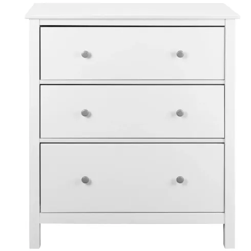 Cassettiera Credenza da Cucina 3 Cassetti in Legno Bianco Moderna
