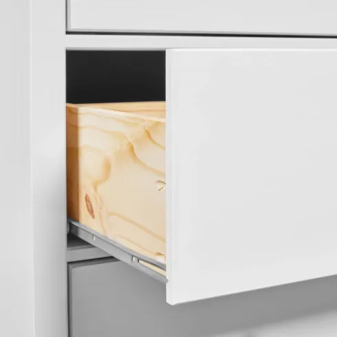 Cassettiera Credenza da Cucina 3 Cassetti in Legno Bianco Moderna