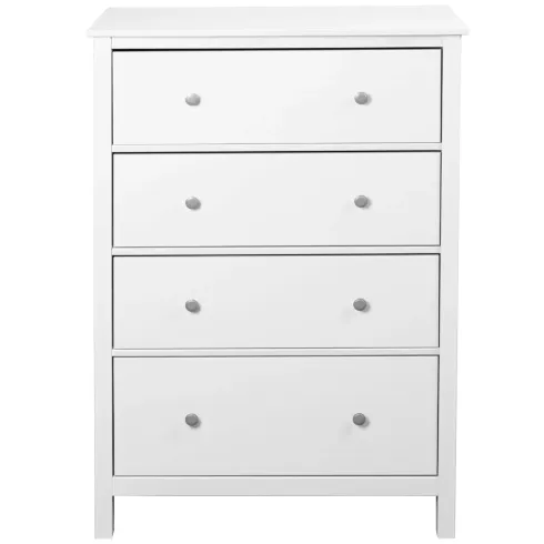 Cassettiera Credenza da Cucina 4 Cassetti in Legno Bianco Moderna