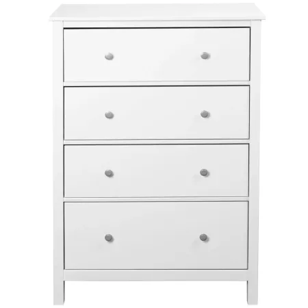 Cassettiera Credenza da Cucina 4 Cassetti in Legno Bianco Moderna