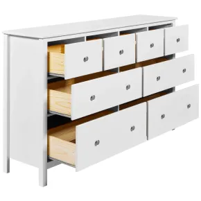 Credenza da Cucina Cassettiera 8 Cassetti in Legno Bianco Moderna 2