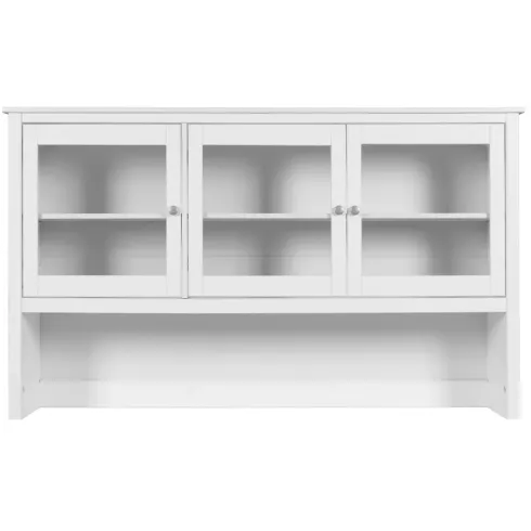 Pensile Vetrina Soggiorno Bianco Laccato 3 Ante in Vetro Legno MDF