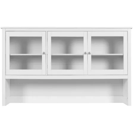 Pensile Vetrina Soggiorno Bianco Laccato 3 Ante in Vetro Legno MDF