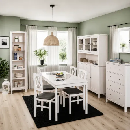 Pensile Vetrina Soggiorno Bianco Laccato 3 Ante in Vetro Legno MDF