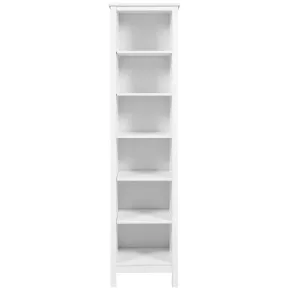 Mobile Libreria Soggiorno Camera Alta in Legno MDF Bianco 6 Ripiani 2