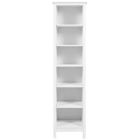 Mobile Libreria Soggiorno Camera Alta in Legno MDF Bianco 6 Ripiani