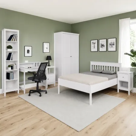Comodino Camera da Letto con Cassetto Vano Portaoggetti Legno Bianco