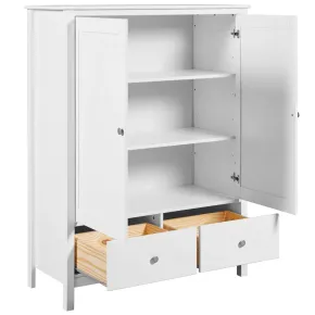 Mobile Contenitore Bianco 2 Ante 2 Cassetti Armadio Camera da Letto 2