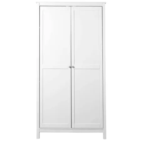 Armadio Camera da Letto 2 Ante con Asta Appendiabiti Legno Bianco