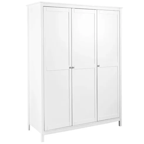 Armadio Camera da Letto 3 Ante Asta Appendiabiti Ripiani Bianco