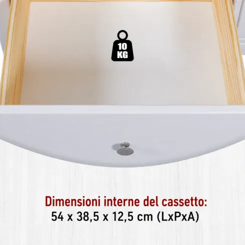 Tavolino da Caffè Quadrato 70x70 da Salotto in Legno Bianco con Cassetto