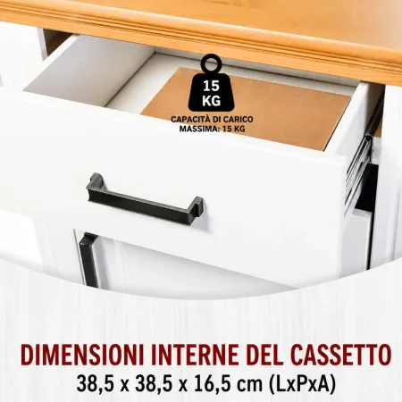 Scrivania in Legno Massello Bianco Rovere Cassetto Anta Camera Studio