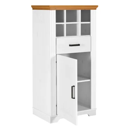 Mobile Bar Armadio da Cucina Portabottiglie in Legno Bianco Rovere