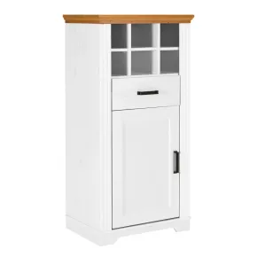 Mobile Bar Armadio da Cucina Portabottiglie in Legno Bianco Rovere