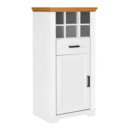 Mobile Bar Armadio da Cucina Portabottiglie in Legno Bianco Rovere