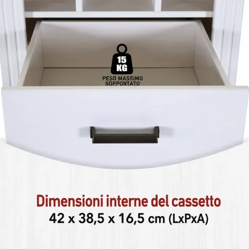Mobile Bar Armadio da Cucina Portabottiglie in Legno Bianco Rovere