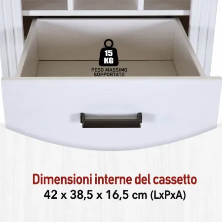 Mobile Bar Armadio da Cucina Portabottiglie in Legno Bianco Rovere