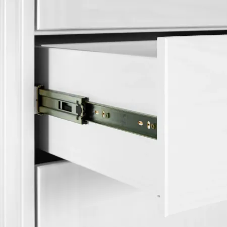Credenza Alta da Cucina in Legno Bianco Rovere Ante Cassetti Ripiani