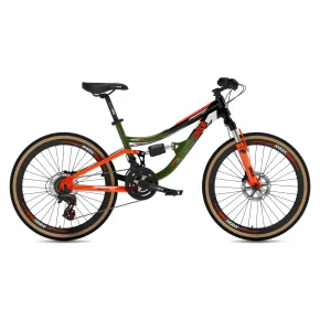 Bicicletta 26 Pollici Verde Arancione con Cambio 21 Velocità Cavalletto 2