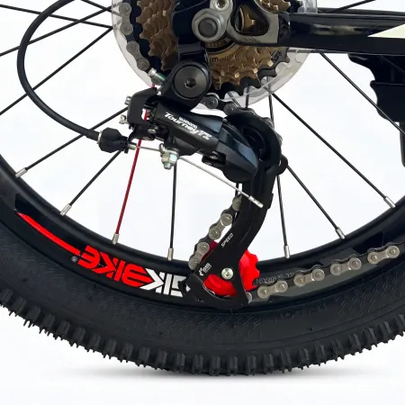 Mountain Bike 24 Pollici Rosso Nero con Cambio Shimano 21 Velocità