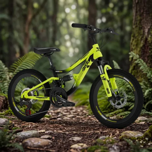 Bicicletta per Bambini Mountain Bike 20 Pollici Verde con Cambio