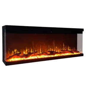 Camino Elettrico Panoramico 1500W da Incasso Parete Fiamma LED