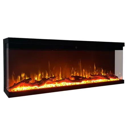 Camino Elettrico Panoramico 1500W da Incasso Parete Fiamma LED