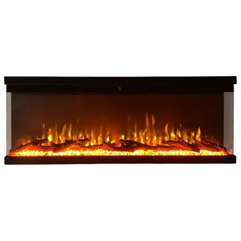 Camino Elettrico Panoramico 1500W da Incasso Parete Fiamma LED