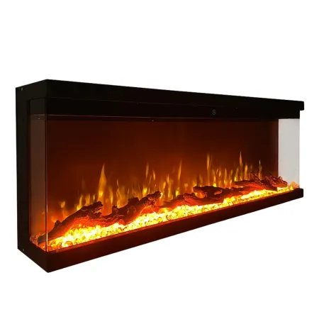 Camino Elettrico Panoramico 1500W da Incasso Parete Fiamma LED