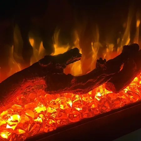 Camino Elettrico Panoramico 1500W da Incasso Parete Fiamma LED