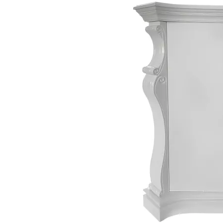 Camino Elettrico da Terra in MDF Bianco 1800 W Effetto Fiamma Classico