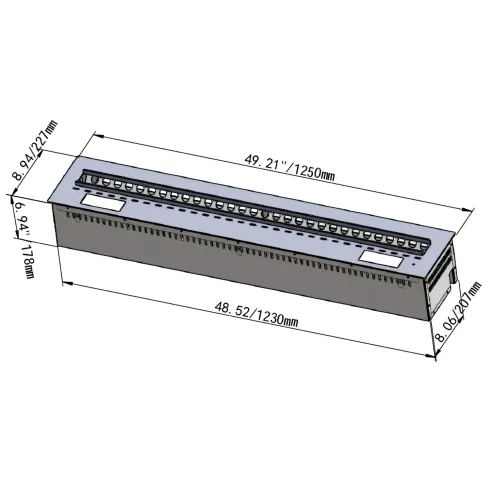 Camino a Vapore Acqueo 3D da Incasso 125 cm con App LED 7 Colori