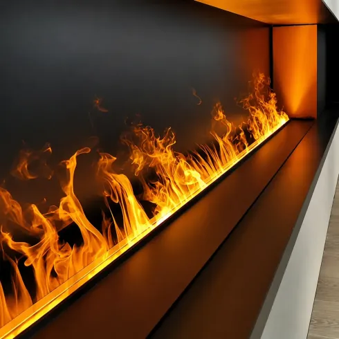 Camino a Vapore Acqueo 3D da Incasso 150 cm con App LED 7 Colori