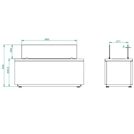 Camino Bioetanolo da Pavimento 4kW Nero 100x40x60 cm Bruciatore 4,5 L