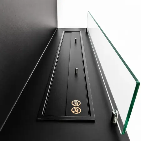 Camino a Bioetanolo da Incasso 120x30x50 cm 4 kW Moderno Nero